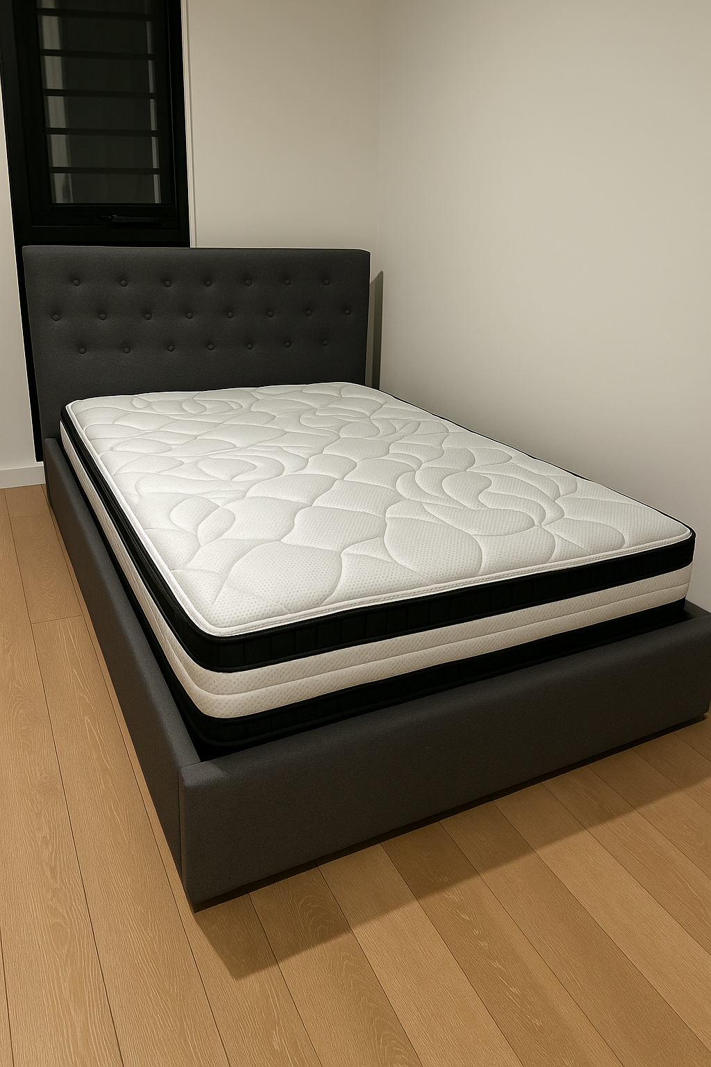 Storage Bed Frame + Quality Mattress – Double Size