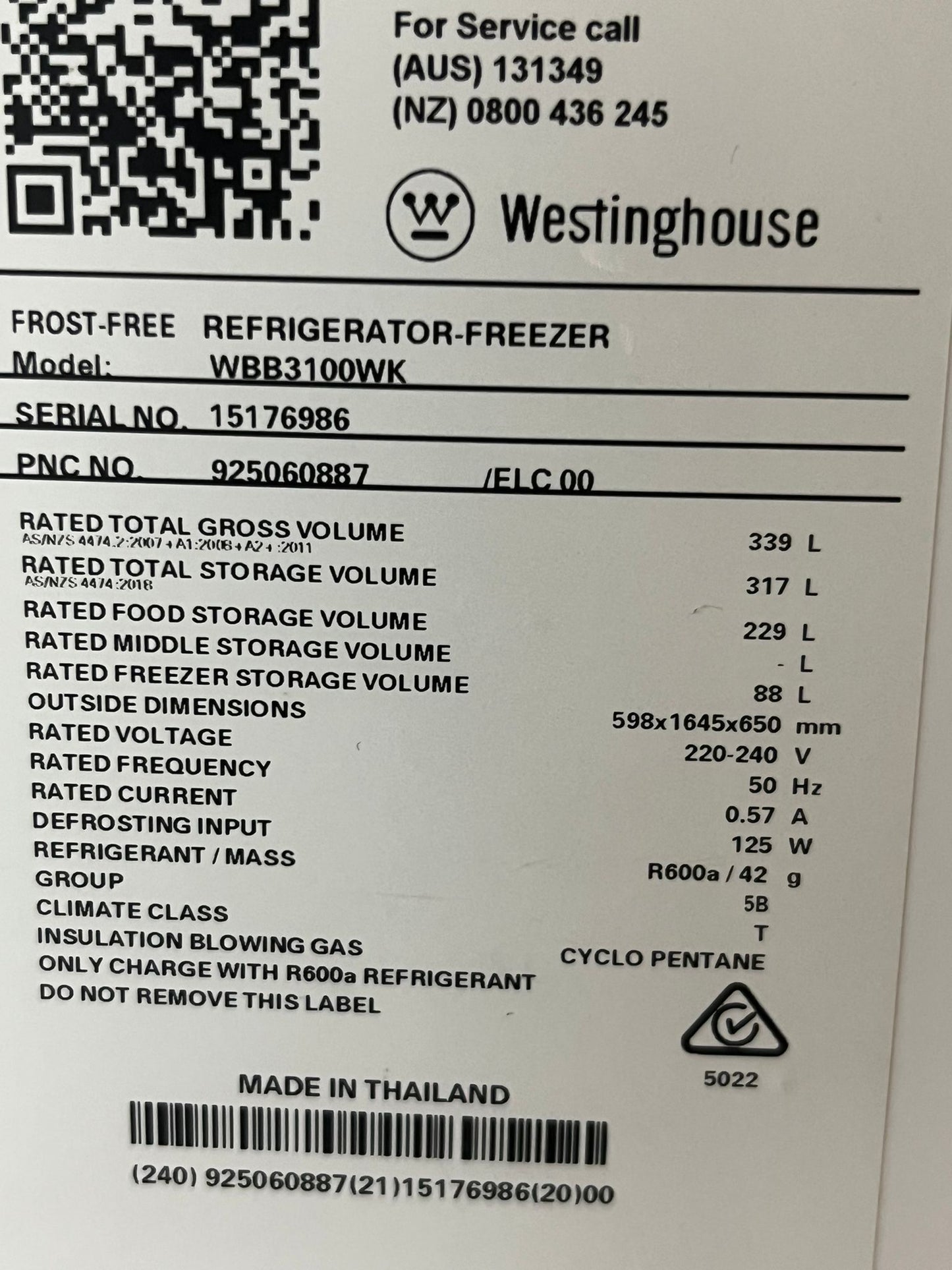 Westinghouse Frost-Free Fridge: Spacious 339L & Energy Efficient ❄️
