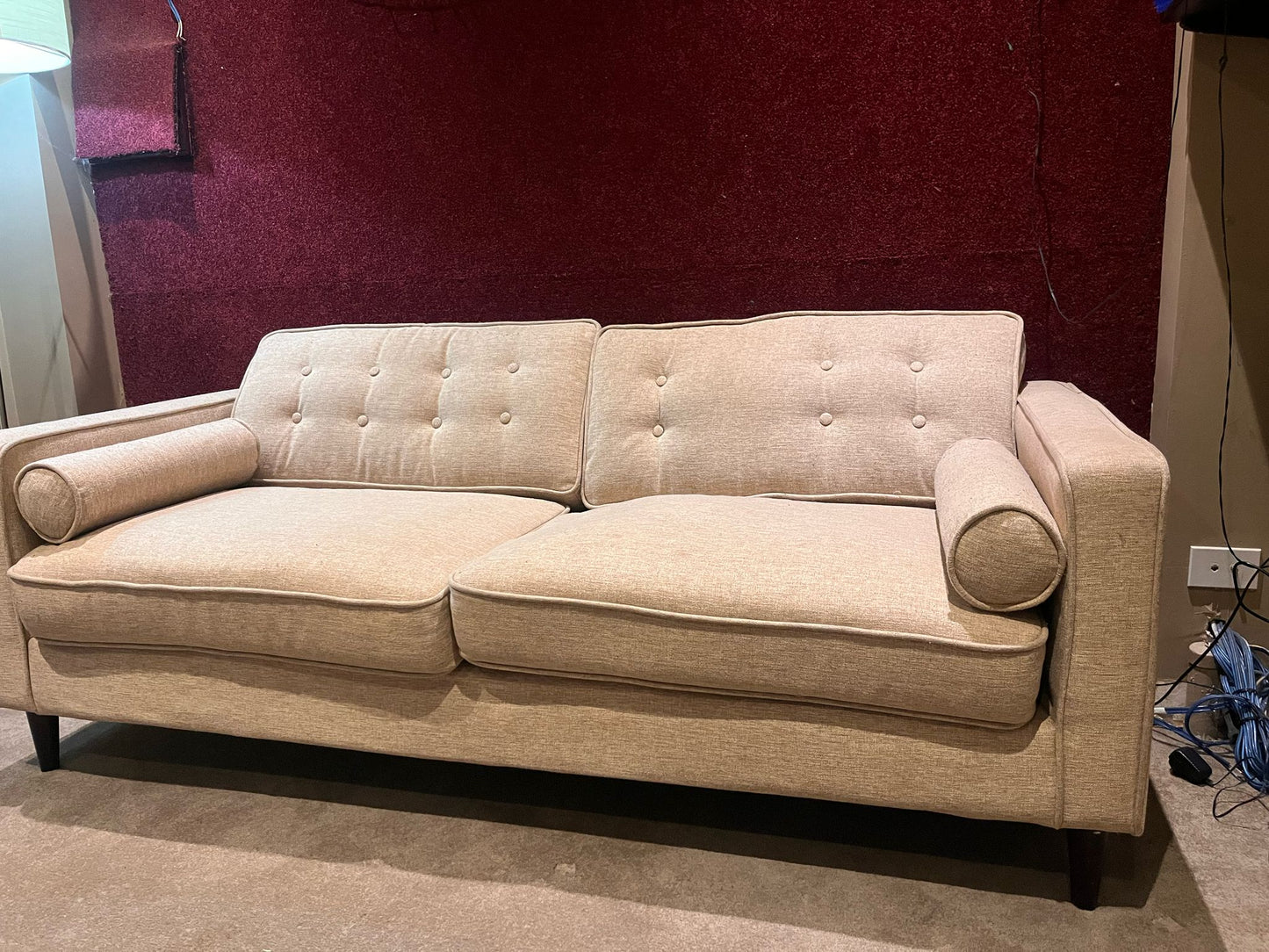 Modern Beige Fabric Sofa
