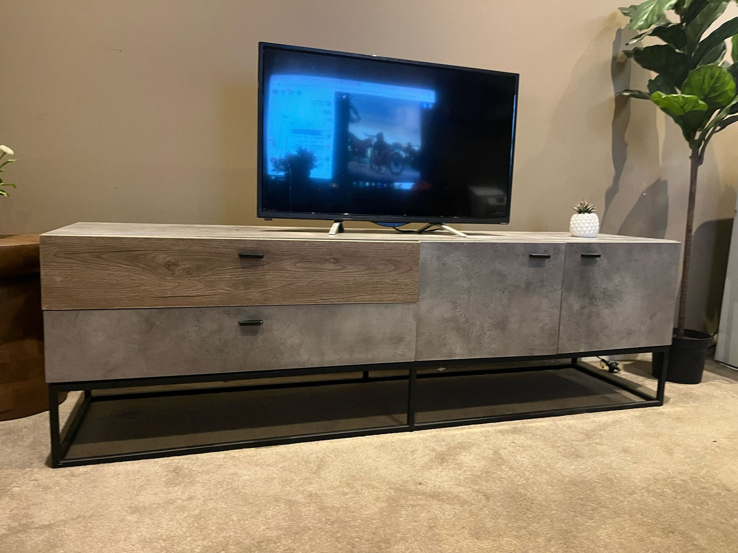 Modern TV Unit – Industrial Style