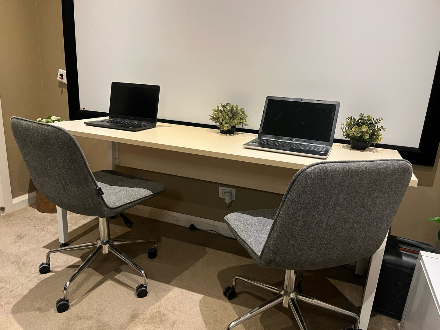 Modern Desk with 2 Swivel Office Chairs – Complete Workstation