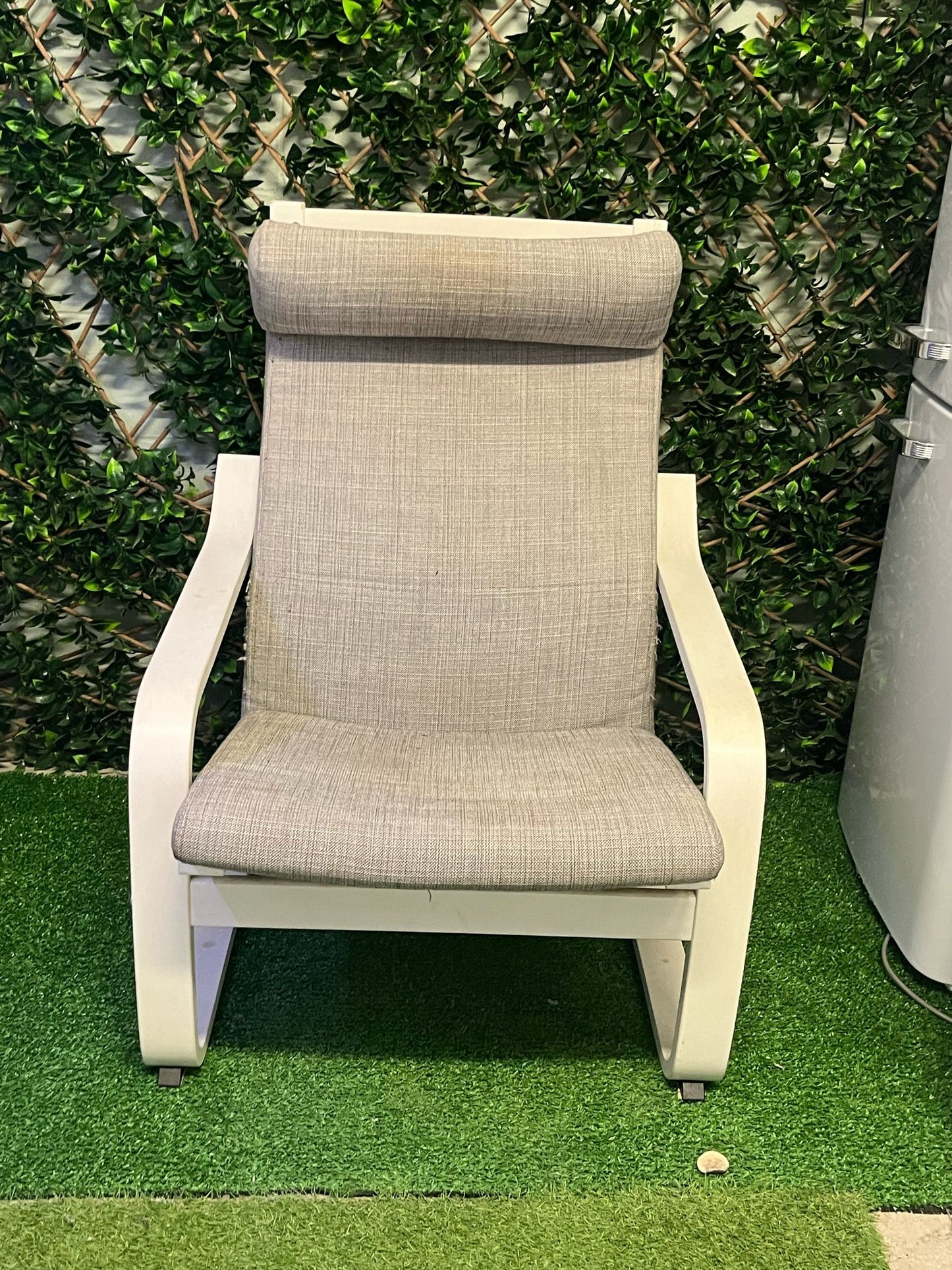 Scandinavian-Style Recliner Armchair – Grey Fabric