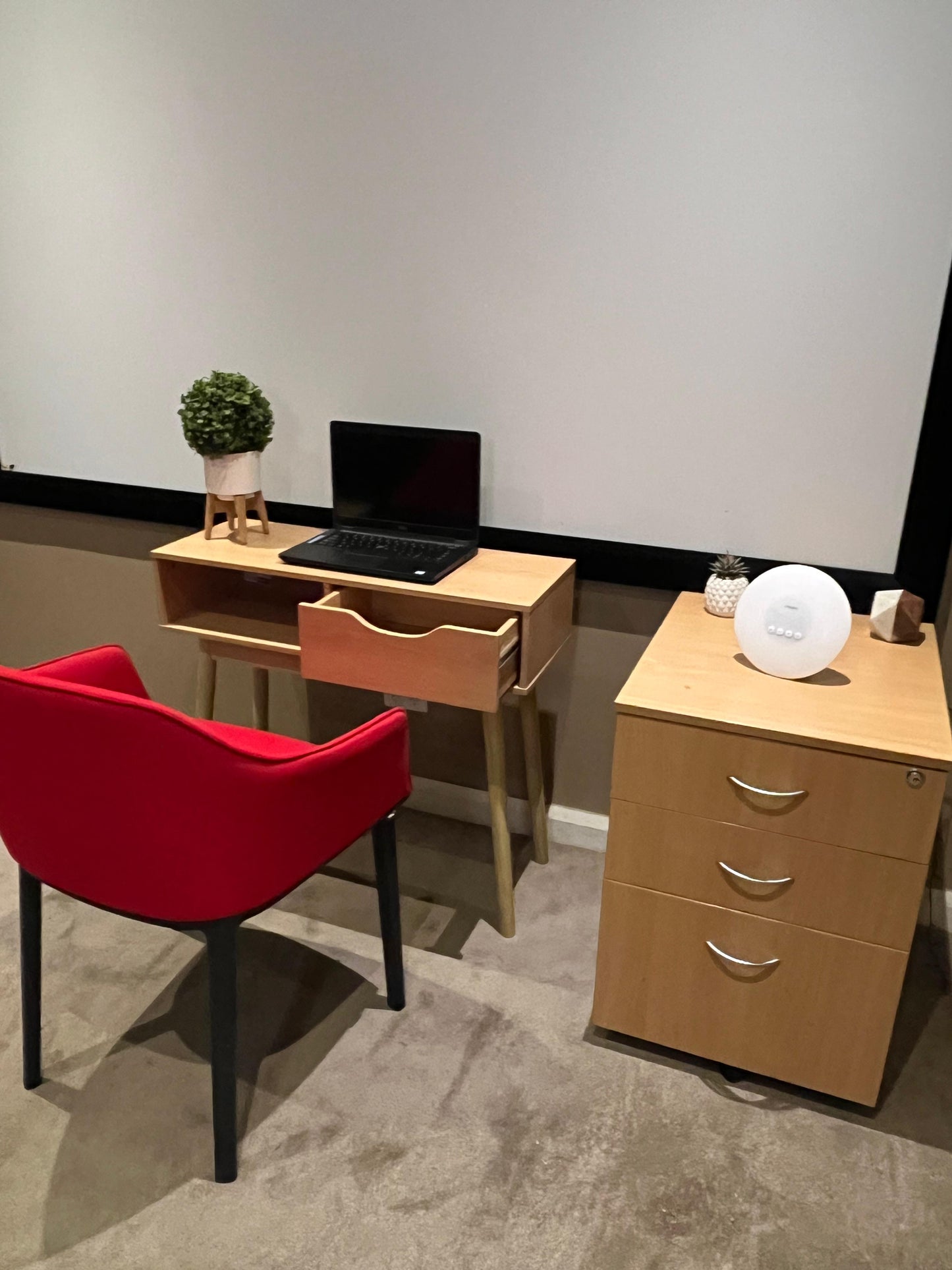 Desk + Chair + 3-Drawer Cabinet/Nightstand – Great Condition