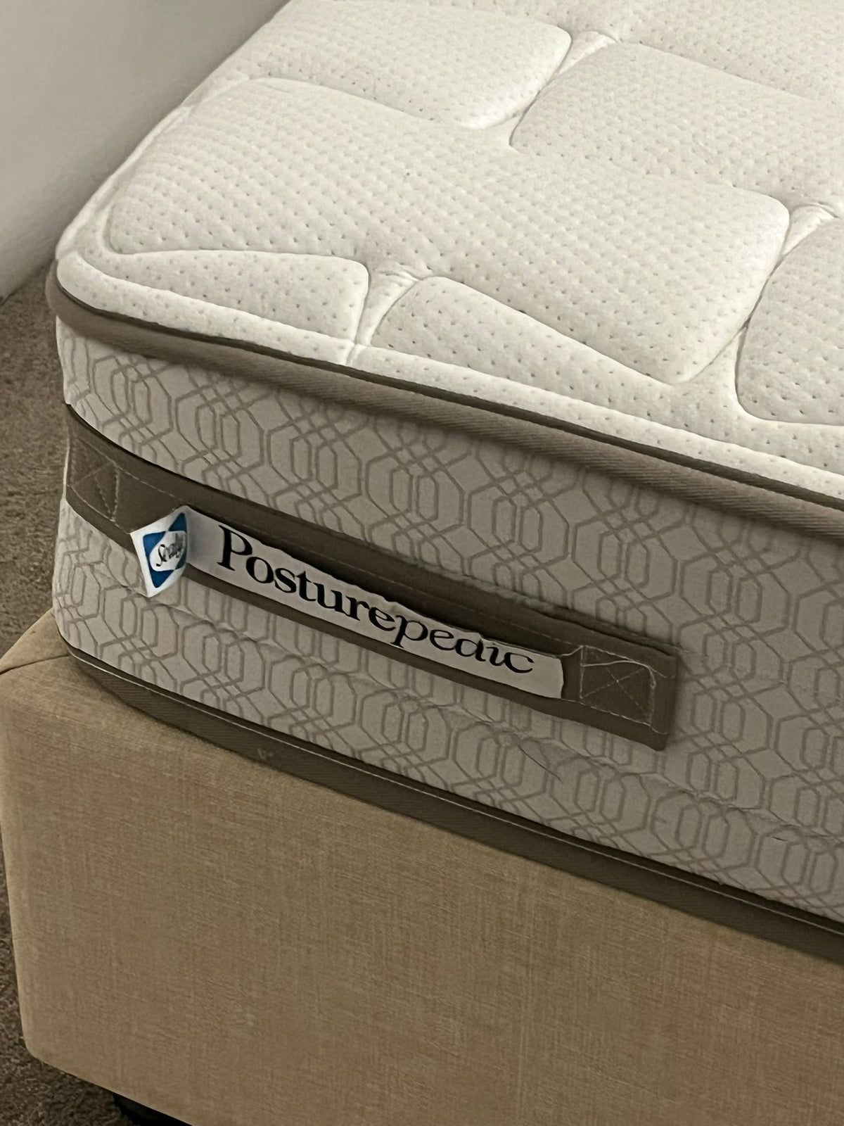 Queen Bed Base with Posturepedic Mattress