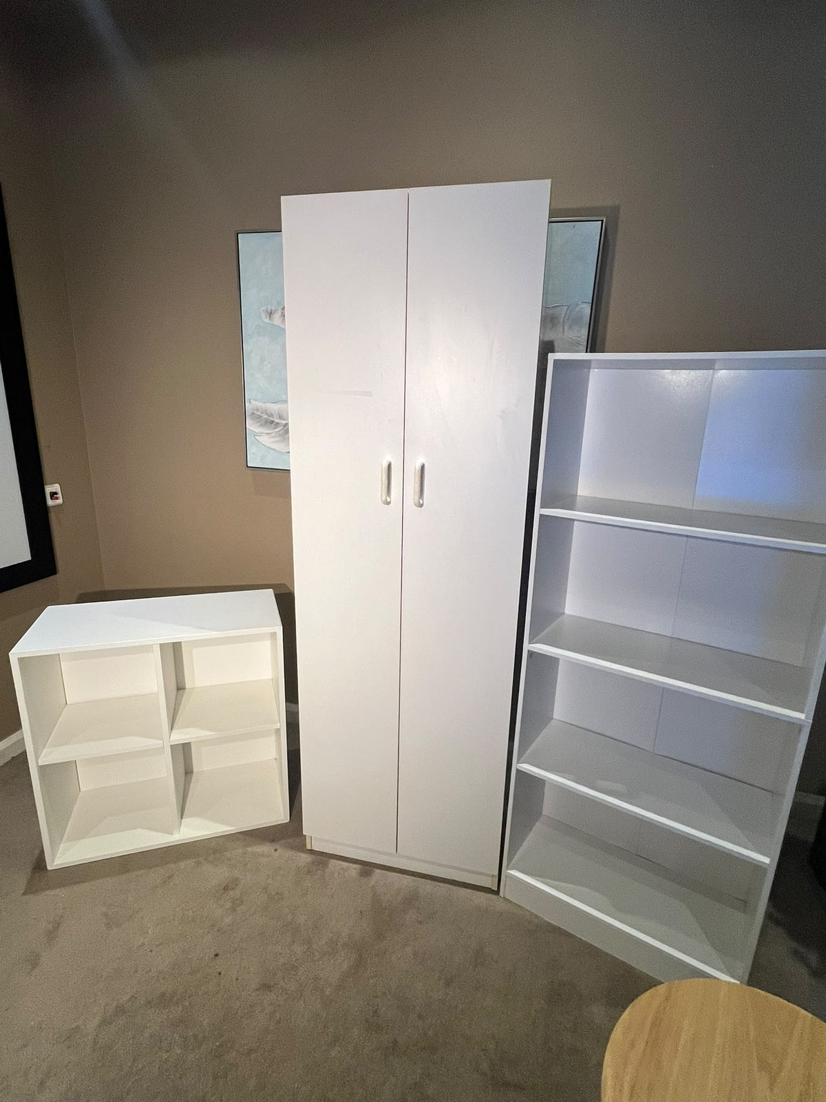 White Storage Furniture Combo – 3 Piece Set