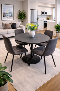 Modern Round Dining Set – 4 Chairs | Like New Condition