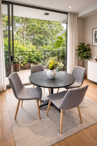Modern Round Dining Set – 4 Chairs | Elegant Style