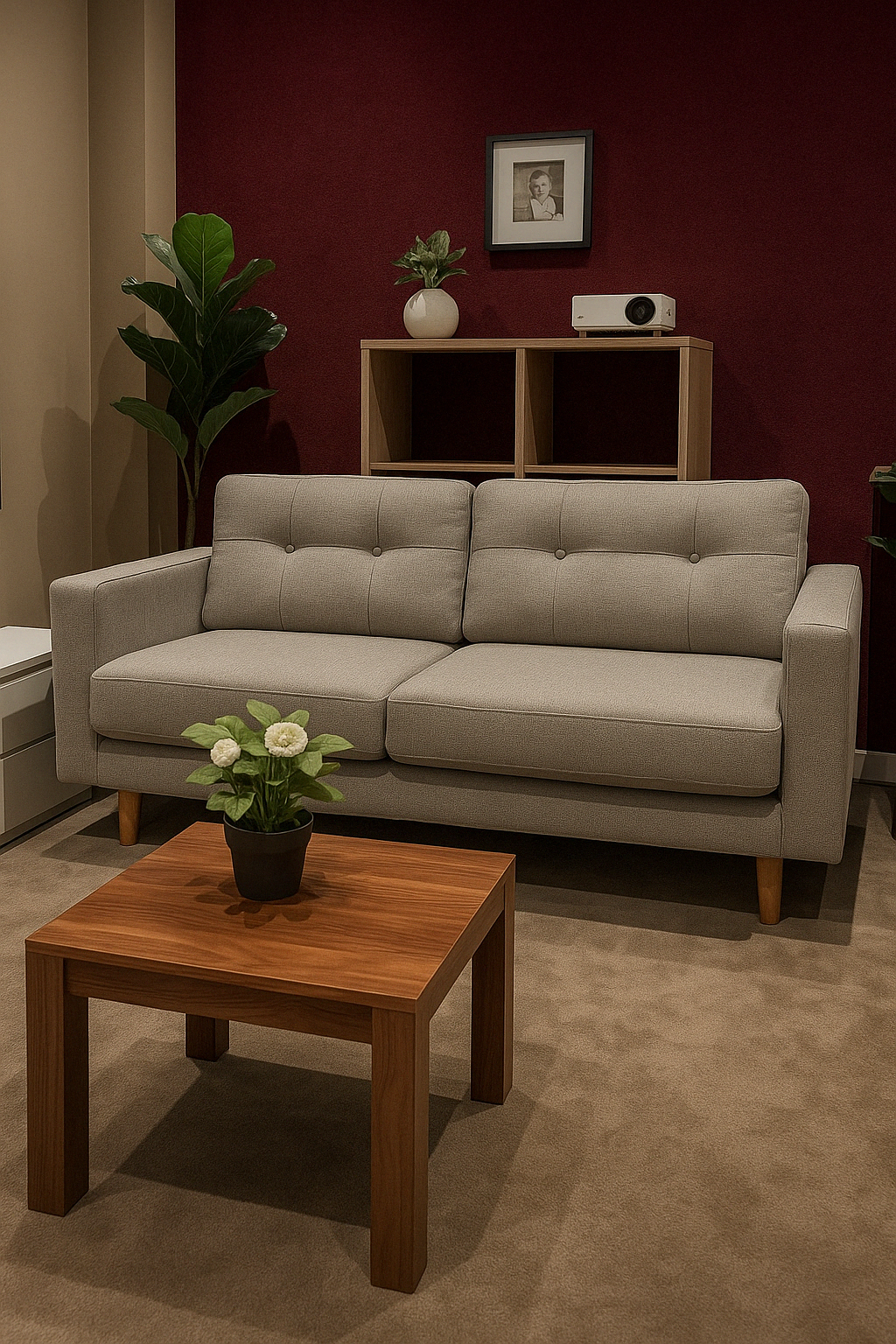 Grey 2-Seater Sofa – Stylish  Comfortable