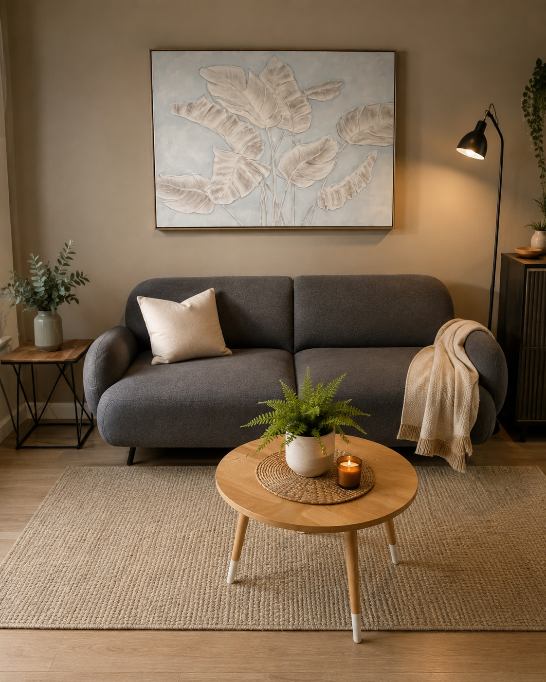 Grey Sofa & Coffee Table Living Room Set