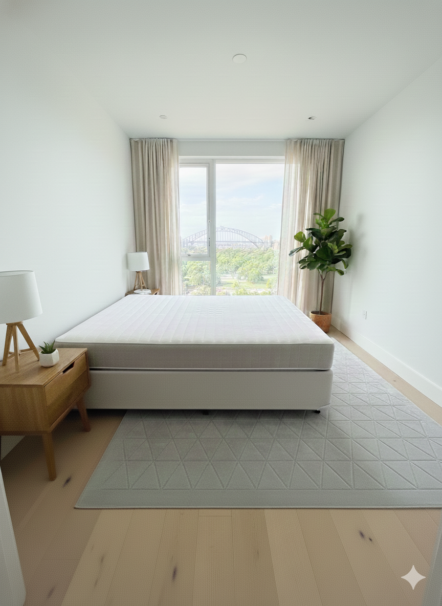 Bed and mattress White