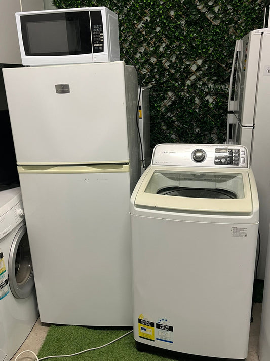 Fridge + Washing Machine + Microwave Combo