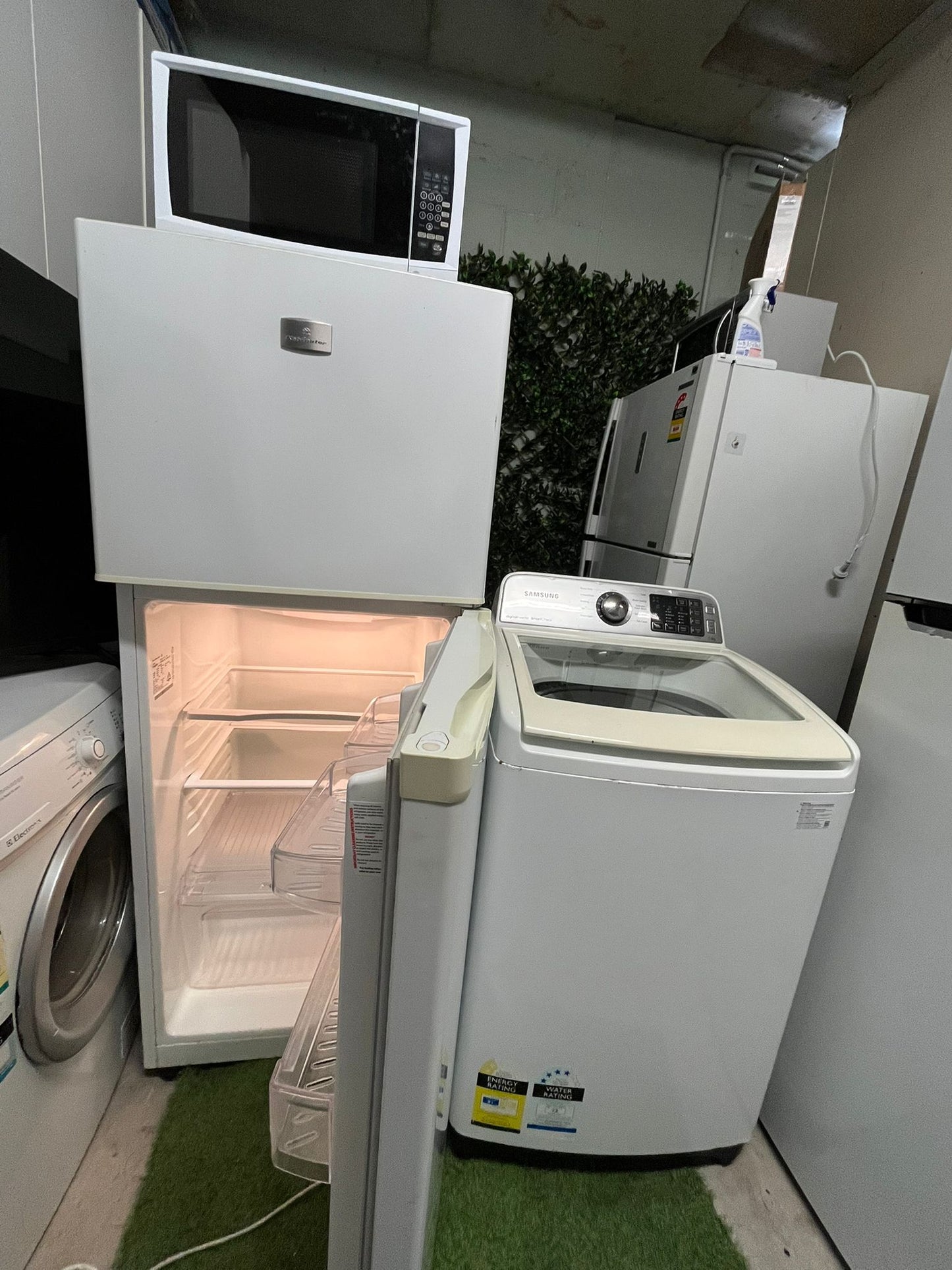 Fridge + Washing Machine + Microwave Combo