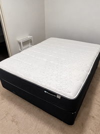 Queen Bed Base with Sealy Posturepedic Climate Cool Mattress