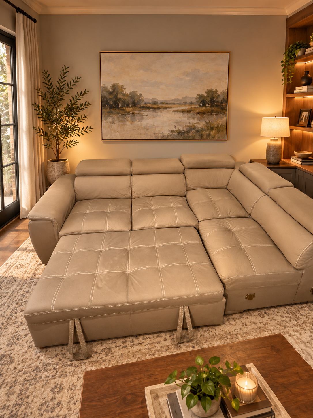 L-Shaped Sectional Sofa Bed