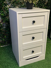 Modern White 3-Drawer Chest
