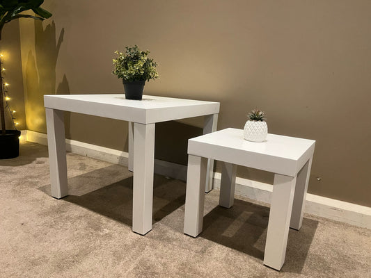 Set of 2 White Side Tables – Minimalist Design