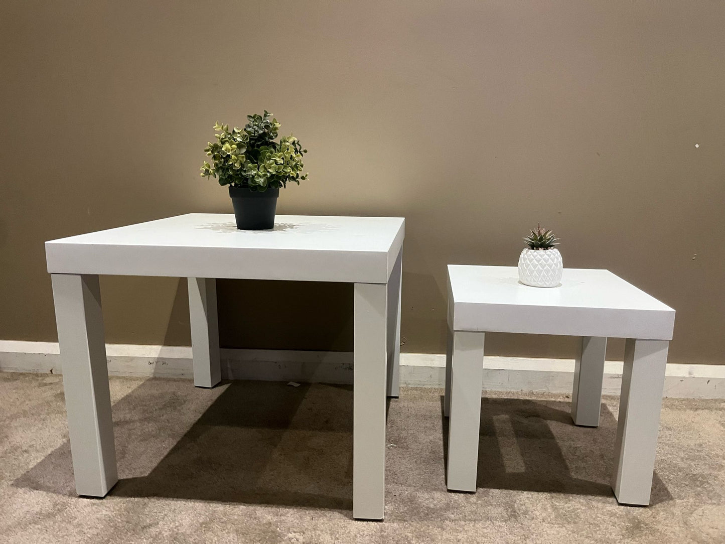 Set of 2 White Side Tables – Minimalist Design