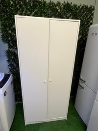 2-Door White Wardrobe – Simple &  Functional