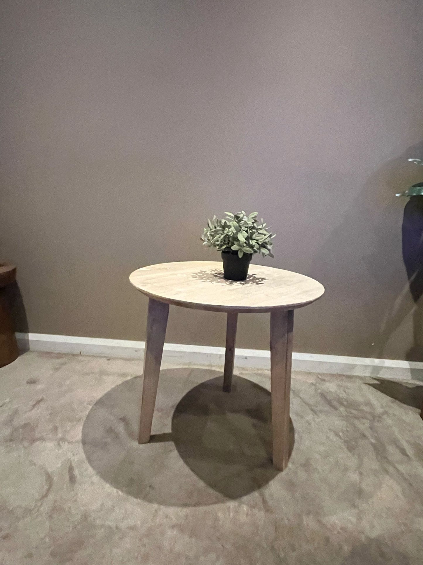 Rustic Round Wooden Side Tables – Set of 2