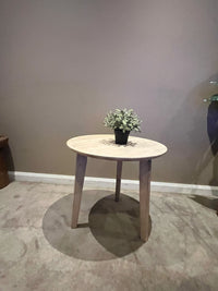 Rustic Round Wooden Side Tables – Set of 2