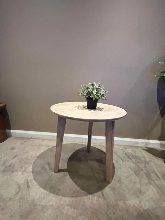 Rustic Round Wooden Side Tables – Set of 2
