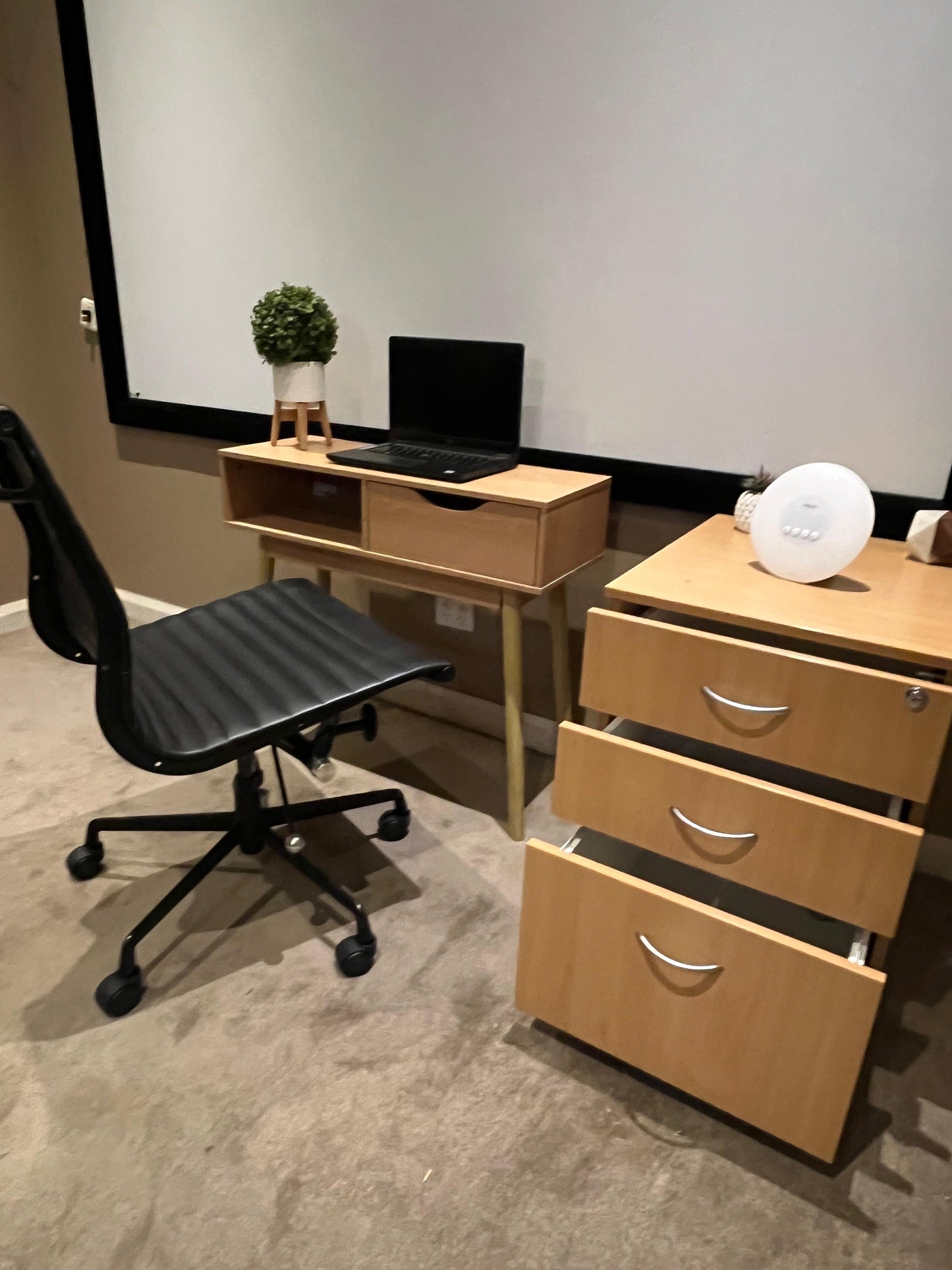 Desk + Chair + 3-Drawer Cabinet/Nightstand – Great Condition