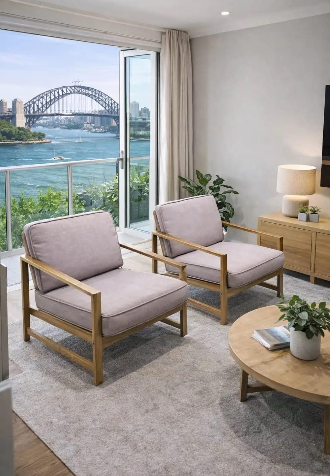 Set of two modern armchairs