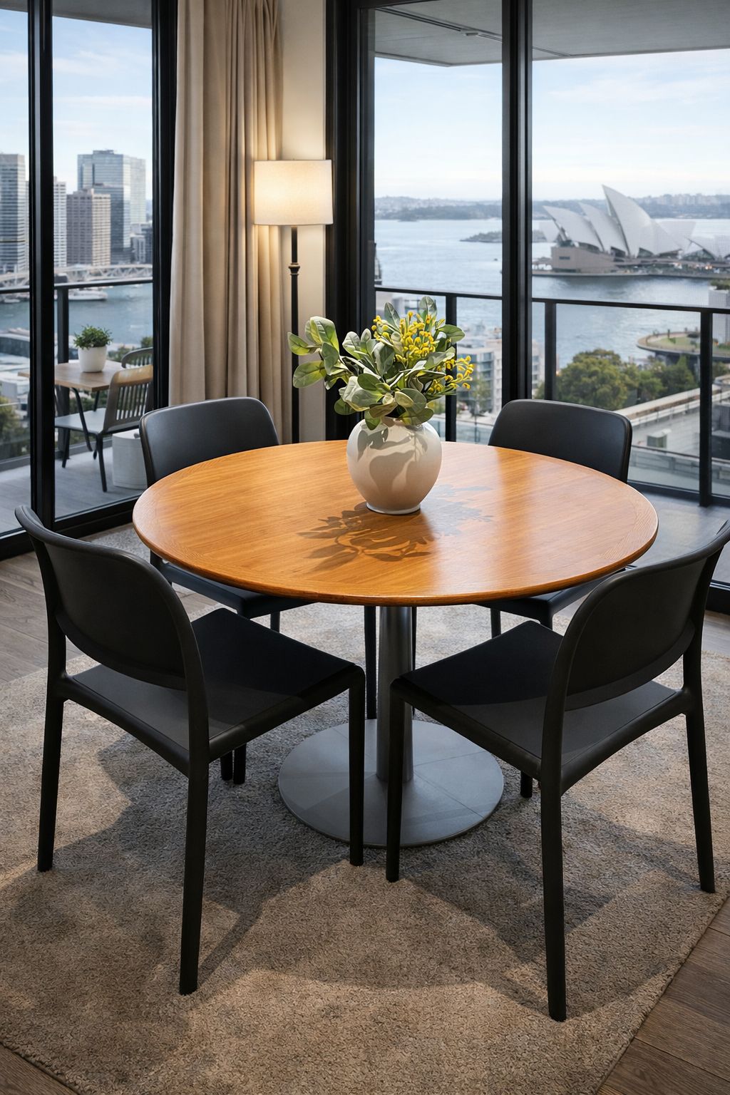 ✨ MODERN DINING SET – ROUND TABLE + 4 CHAIRS ✨