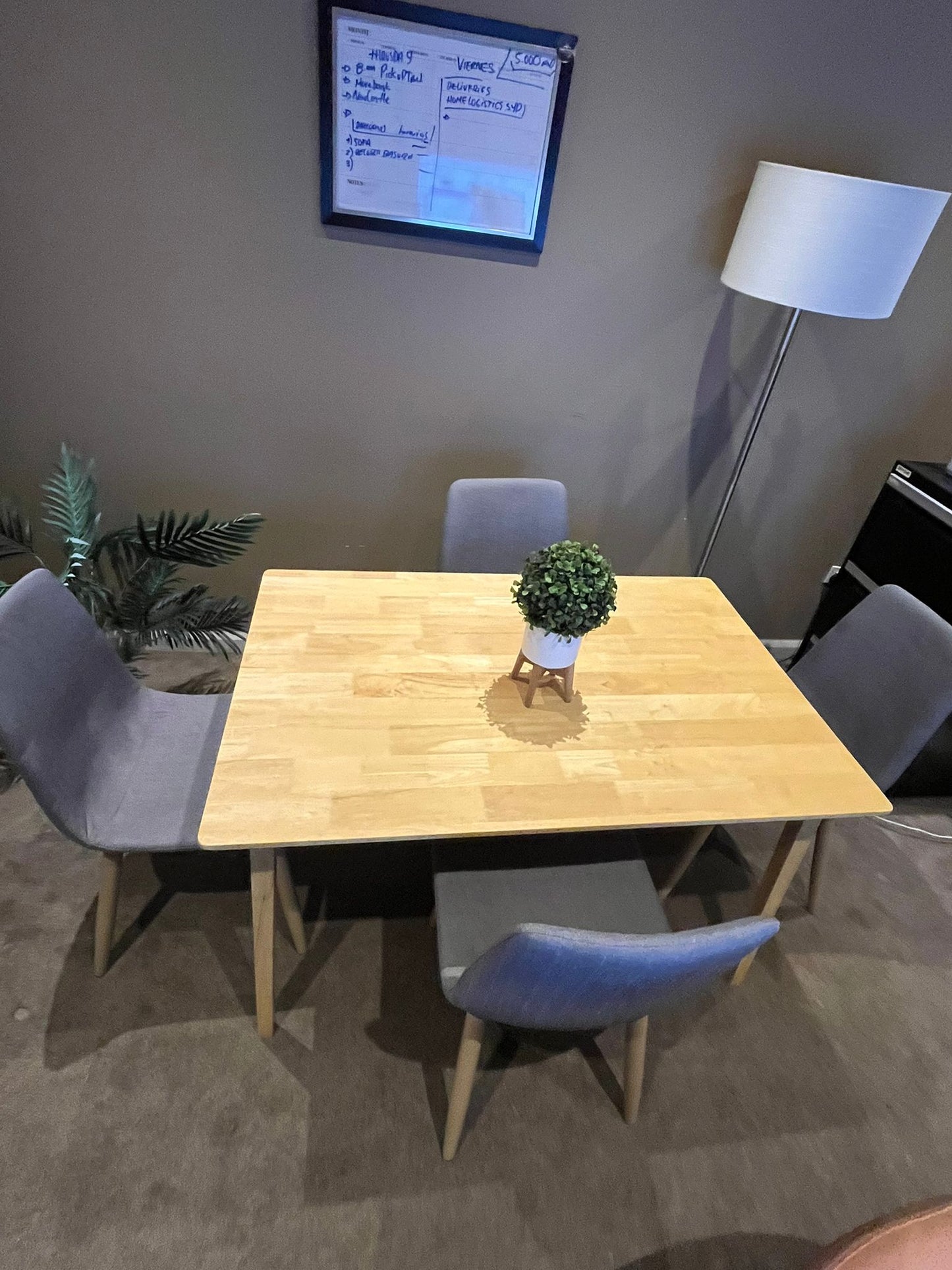 🏡 Modern Wooden Dining Set – 4 Chairs | Like New