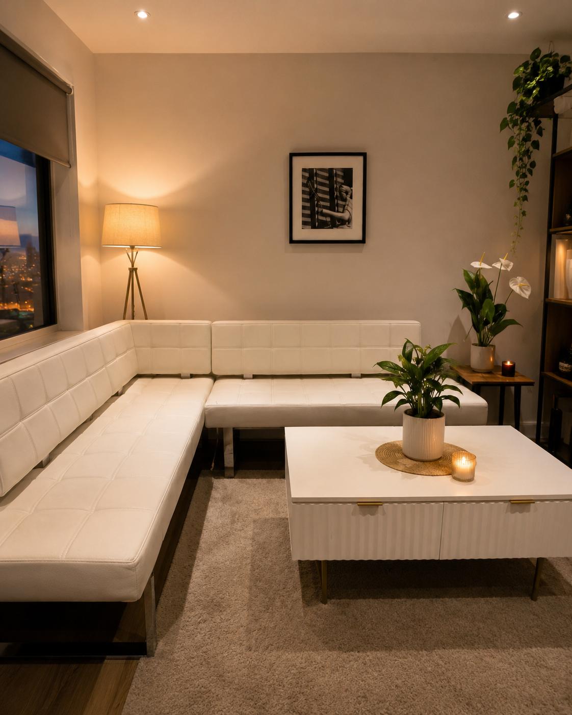 ✨ Modern White Corner Lounge Set ✨