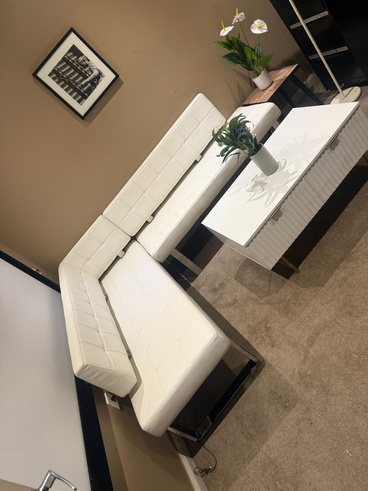 ✨ Modern White Corner Lounge Set ✨