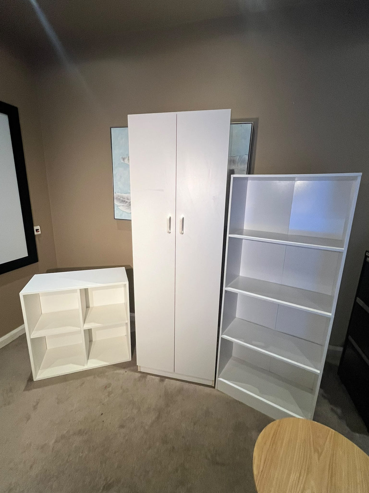 White Storage Furniture Combo – 3 Piece Set