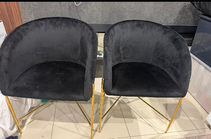 3-Piece Black Sofa Set Velvet