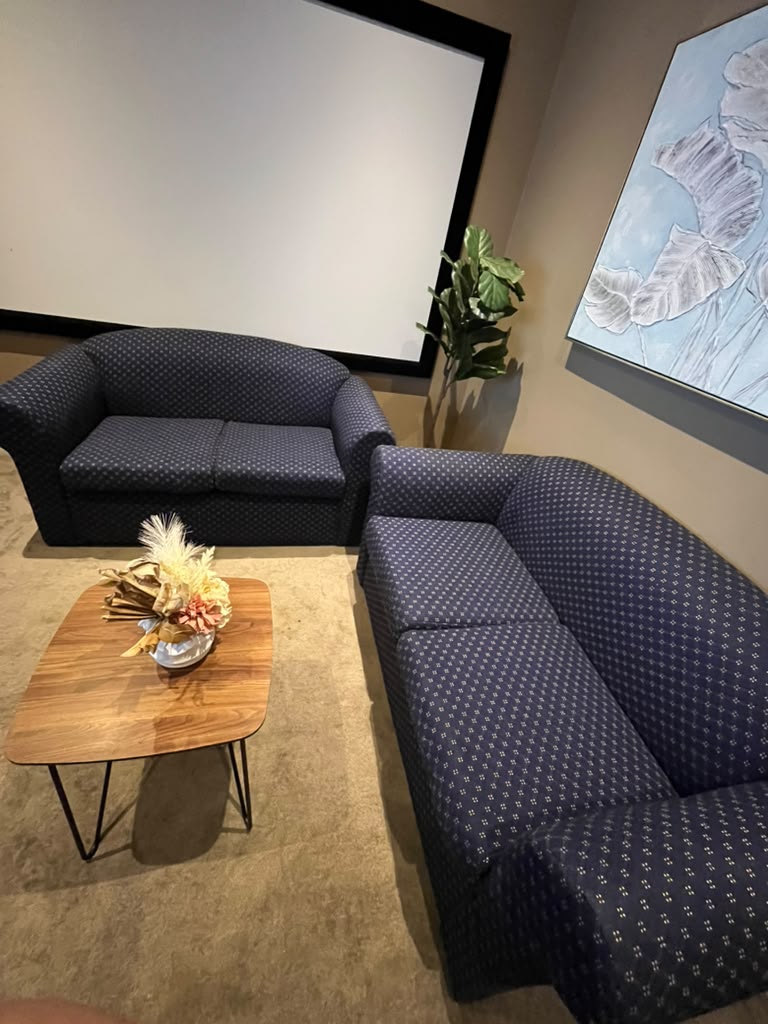 2-Piece Navy Blue Sofa Set –