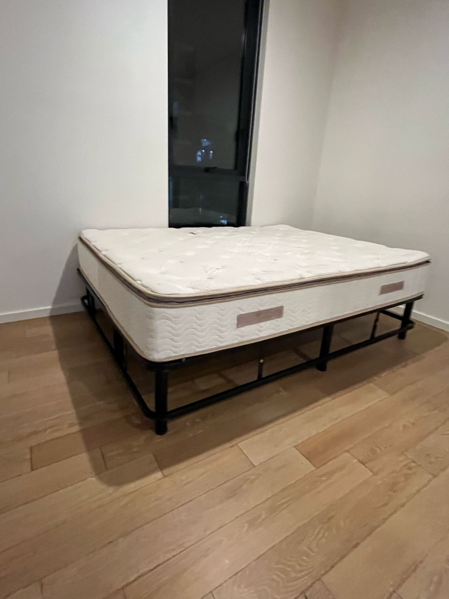 Queen Bed – Metal Frame + Mattress Included